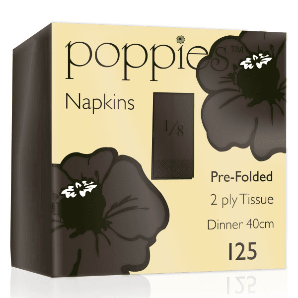 40cm 2 Ply 8 Fold Napkin Chocolate