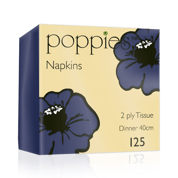 40cm 2 Ply Napkin Navy Blue