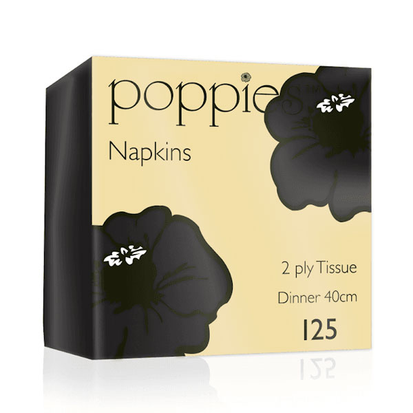 40cm 2 Ply Napkin Black