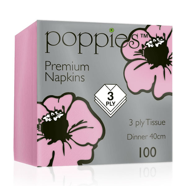 40cm 3 Ply Napkin Pink