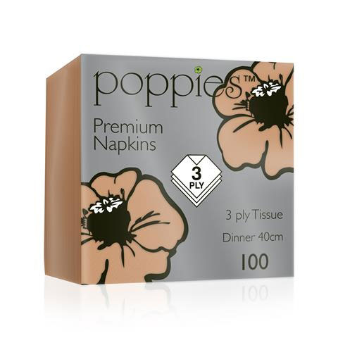 40cm 3 Ply Napkin Peach