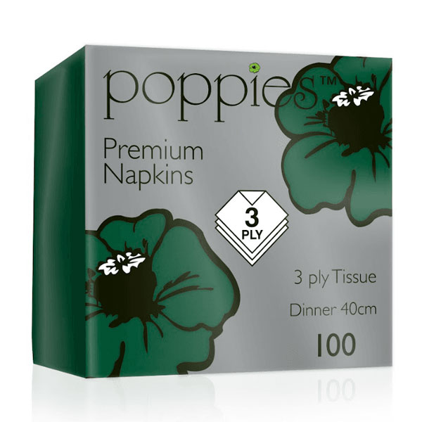 40cm 3 Ply Napkin Forest Green