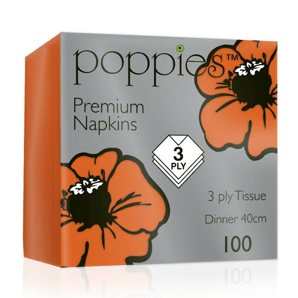 40cm 3 Ply Napkin Orange
