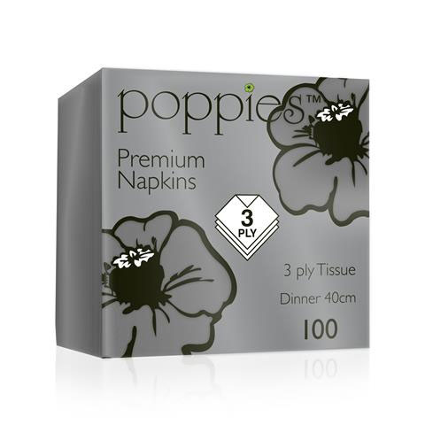 40cm 3 Ply Napkin Grey