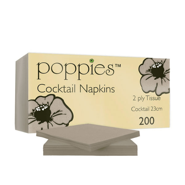 23cm 2 Ply Cocktail Napkin Kraft