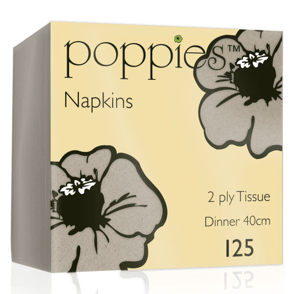 40cm 2 Ply 4 Fold Napkin Kraft