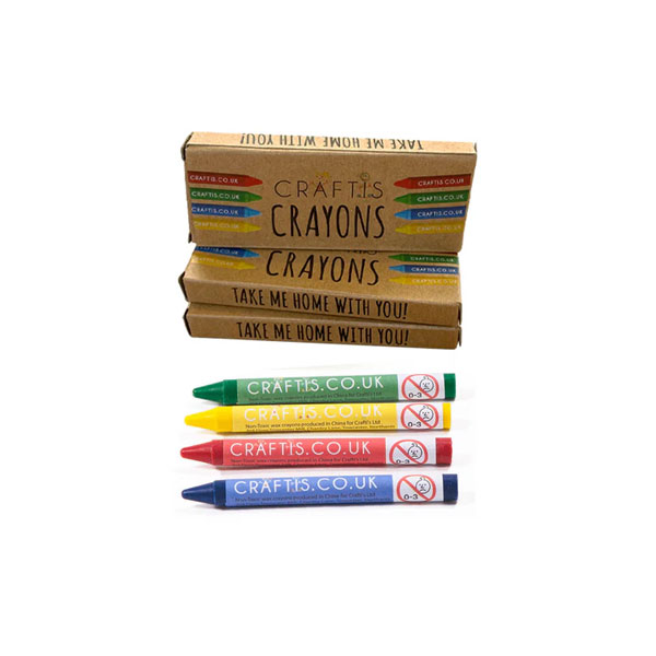Coloured Wax Crayons (4 Pack)