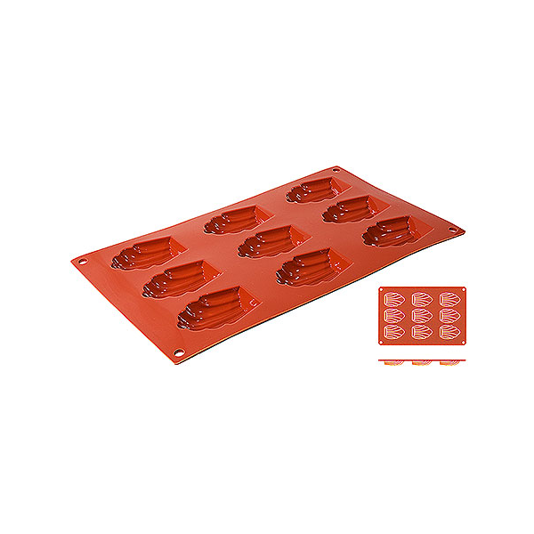 6.8x4.5cm 9-Cavity Silicone Madeleine