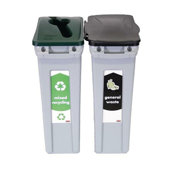 2x87l Rubbermaid Slim Jim 2-Stream