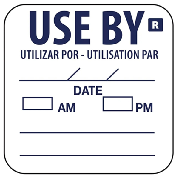 25mm Removeable Square Use By Label