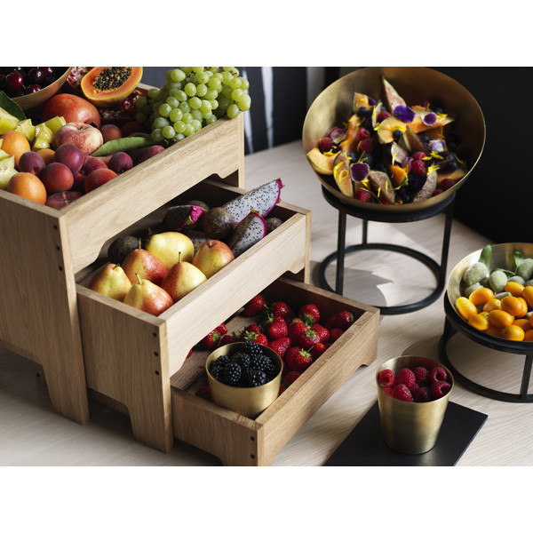 395x395x330mm 3 Tier Vegetable Stand Oak