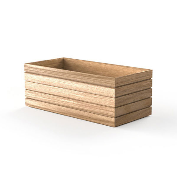 530x250x160mm Flow Short Trough Tray Oak