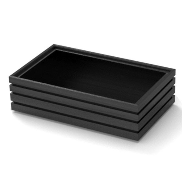 265x162x75mm 1/4 Gn Flow Tray Black