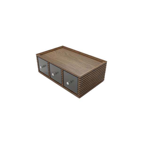 349x530x190mm Flow Triple Bread Box Walnut