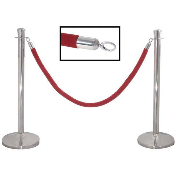 95mm Rope Barrier Post Chrome