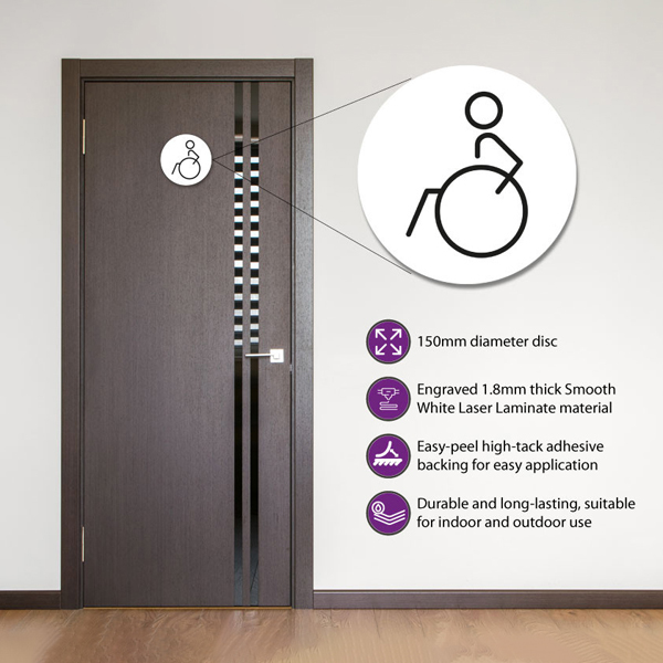 150mm Disabled Toilet Symbol Left S/A