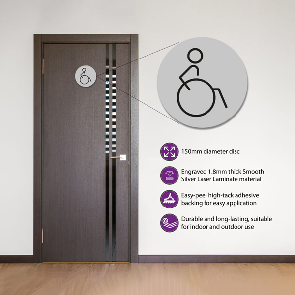 150mm Disabled Toilet Symbol Right S/A
