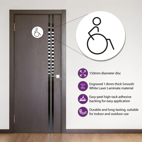 150mm Disabled Toilet Symbol Right S/A