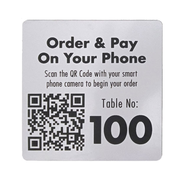 100x100mm Laser Engraved Qr Table Number