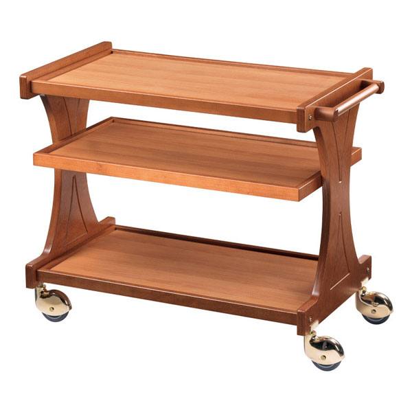55x86x85cm 3-Tier Wood & Laminate Trolley